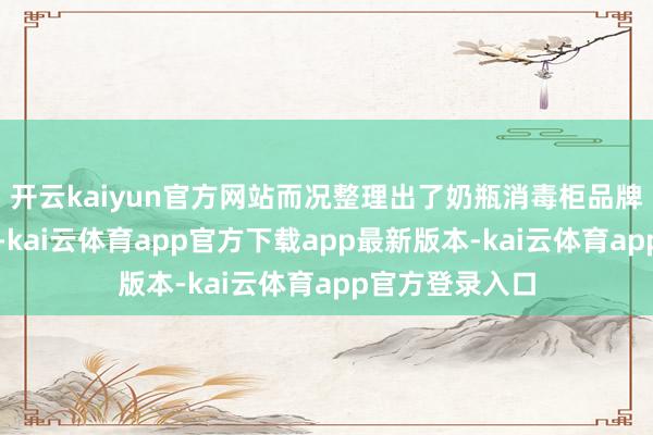 开云kaiyun官方网站而况整理出了奶瓶消毒柜品牌名次榜前十名-kai云体育app官方下载app最新版本-kai云体育app官方登录入口