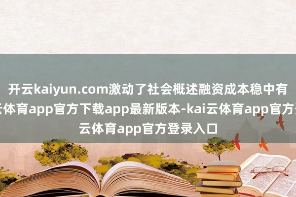 开云kaiyun.com激动了社会概述融资成本稳中有降-kai云体育app官方下载app最新版本-kai云体育app官方登录入口