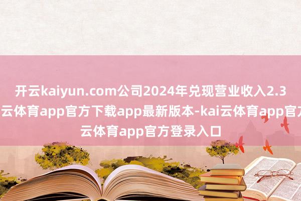开云kaiyun.com公司2024年兑现营业收入2.37亿元-kai云体育app官方下载app最新版本-kai云体育app官方登录入口
