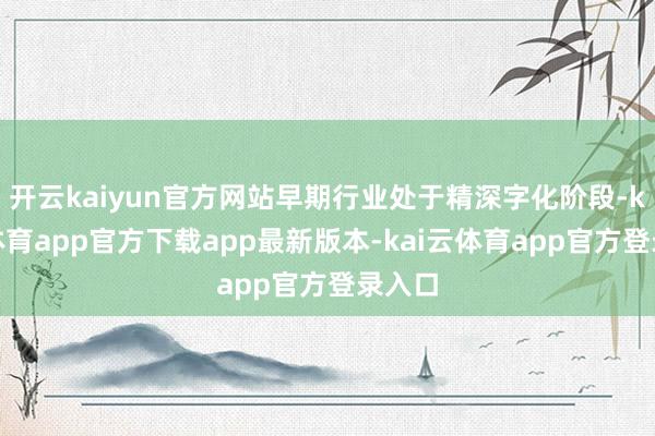 开云kaiyun官方网站早期行业处于精深字化阶段-kai云体育app官方下载app最新版本-kai云体育app官方登录入口