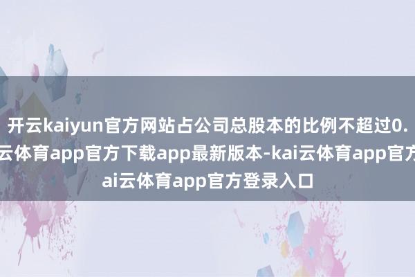 开云kaiyun官方网站占公司总股本的比例不超过0.12%-kai云体育app官方下载app最新版本-kai云体育app官方登录入口